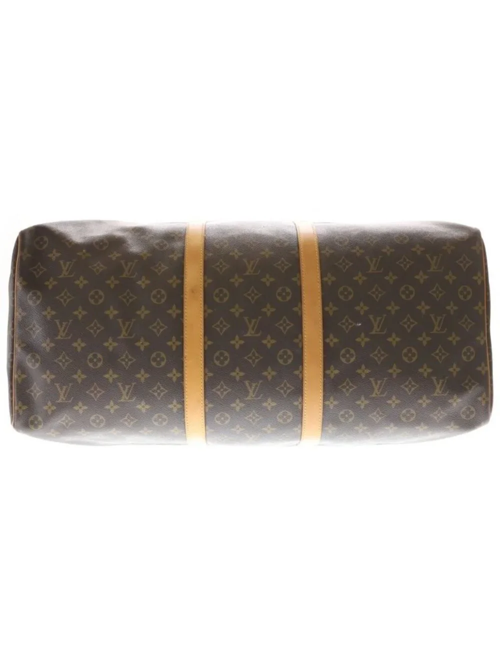 Louis Vuitton Monogram Keepall 60 Boston Bag Brown Leather